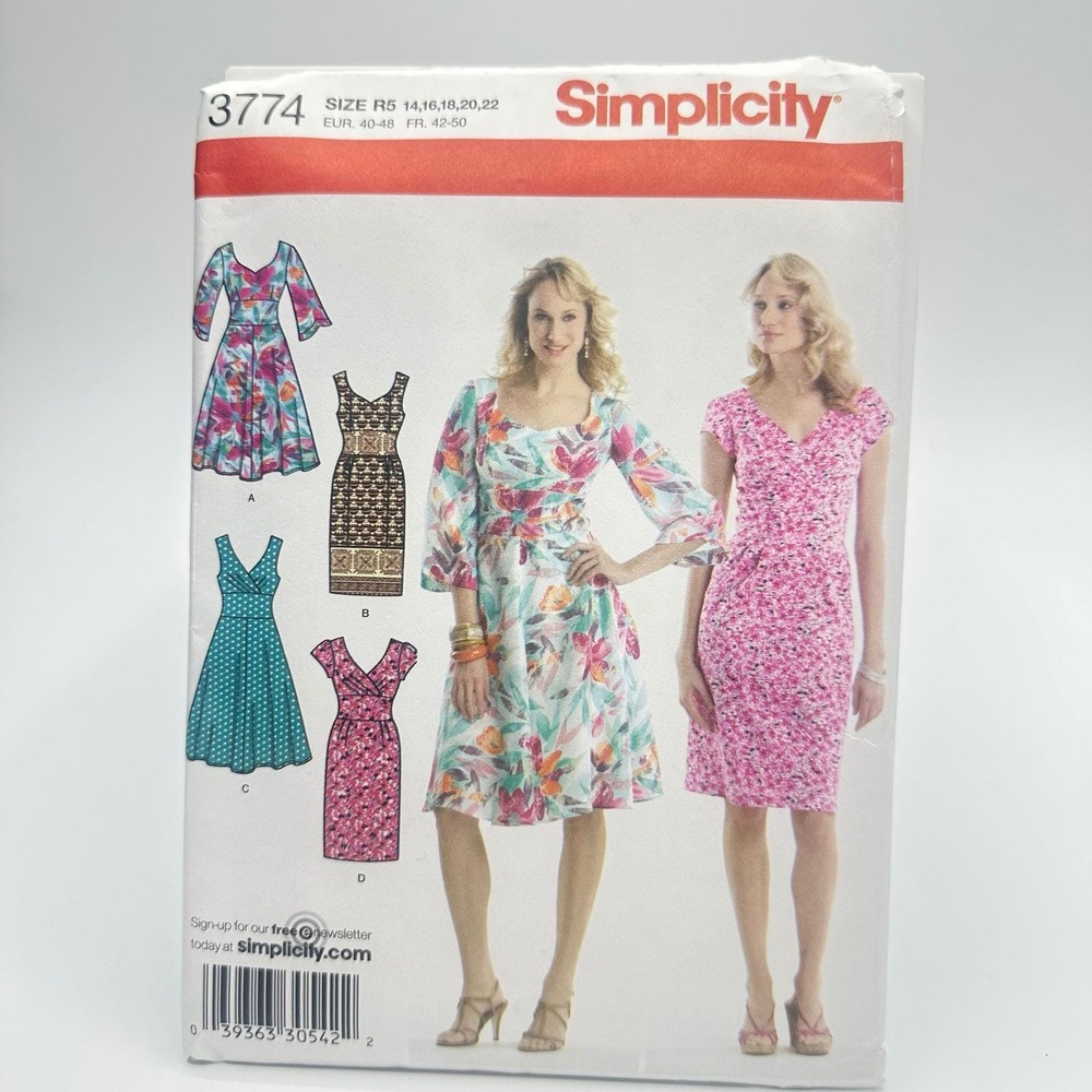 Simplicity Sewing Pattern Women R5 14-22 3774 Uncut Factory Folded